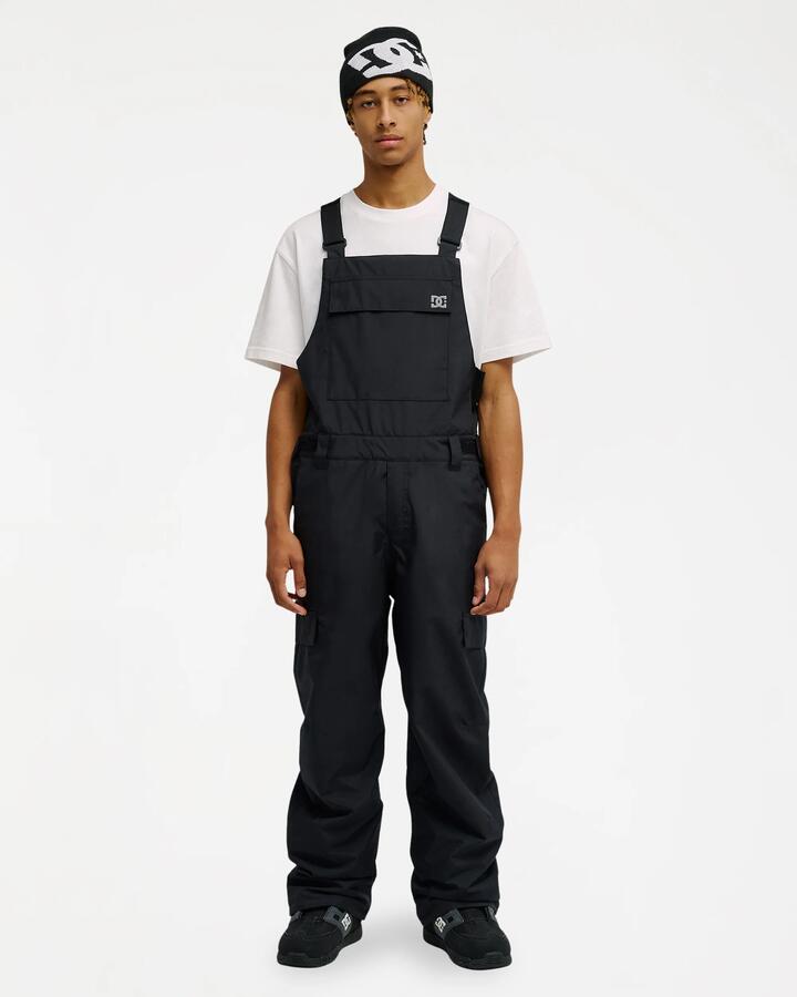 Image of Shoes. Product name - DC Shoes Mens Docile 10K Bib Snow Pants Black in Black colour by brand - DC Shoes