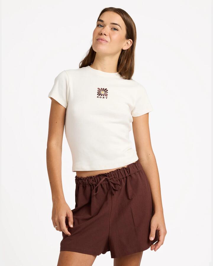 Image of T-Shirts. Product name - Roxy Womens Oasis T-Shirt Coconut Milk in Coconut Milk colour by brand - Roxy
