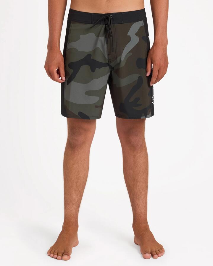 Image of Swimwear. Product name - Rvca Mens Apex 2 Trunk 18" Boardshorts Camo in Camo colour by brand - Rvca