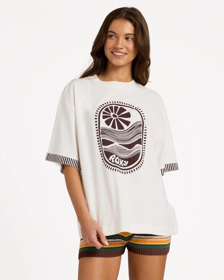 Image of T-Shirts. Product name - Roxy Womens Sunscape T-Shirt Coconut Milk in Coconut Milk colour by brand - Roxy