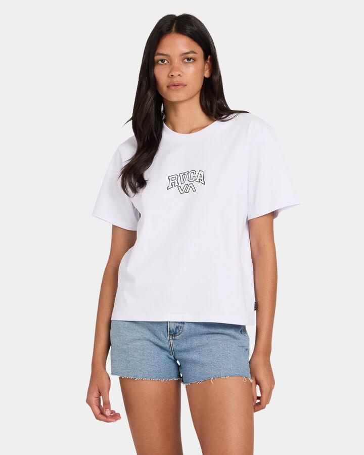 Image of T-Shirts. Product name - Rvca Womens Rvca Selects Easy T-Shirt Whisper White in Whisper White colour by brand - Rvca