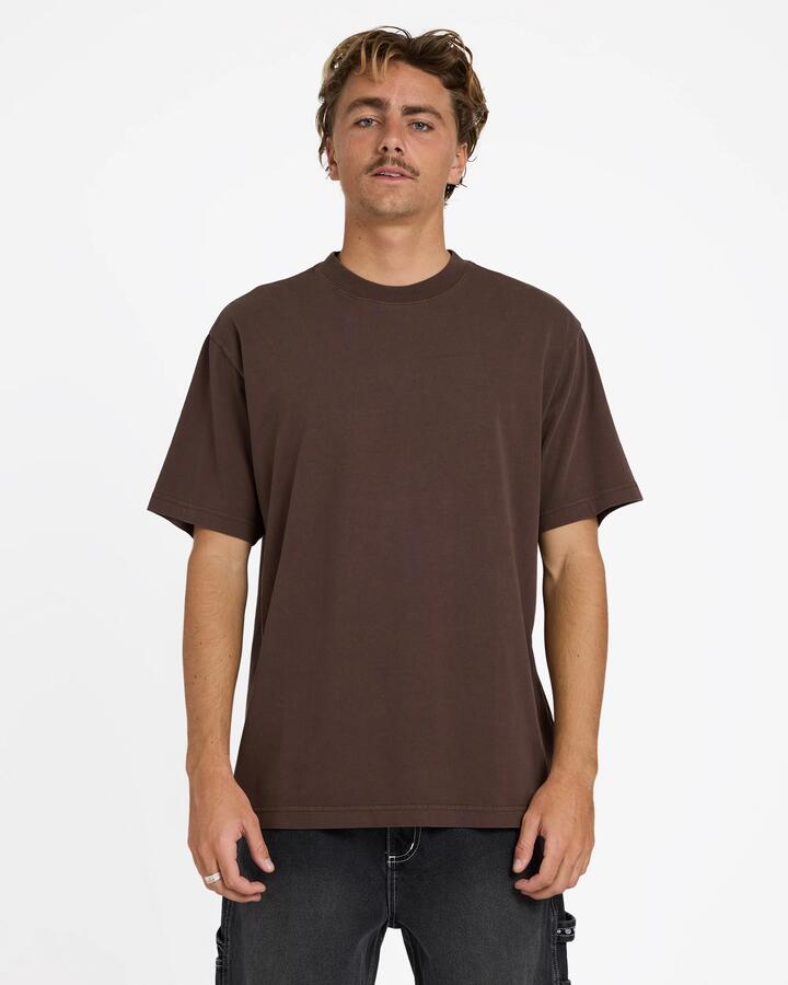 Image of T-Shirts. Product name - Billabong Mens Premium Wave Wash T-Shirt Chocolate in Chocolate colour by brand - Billabong