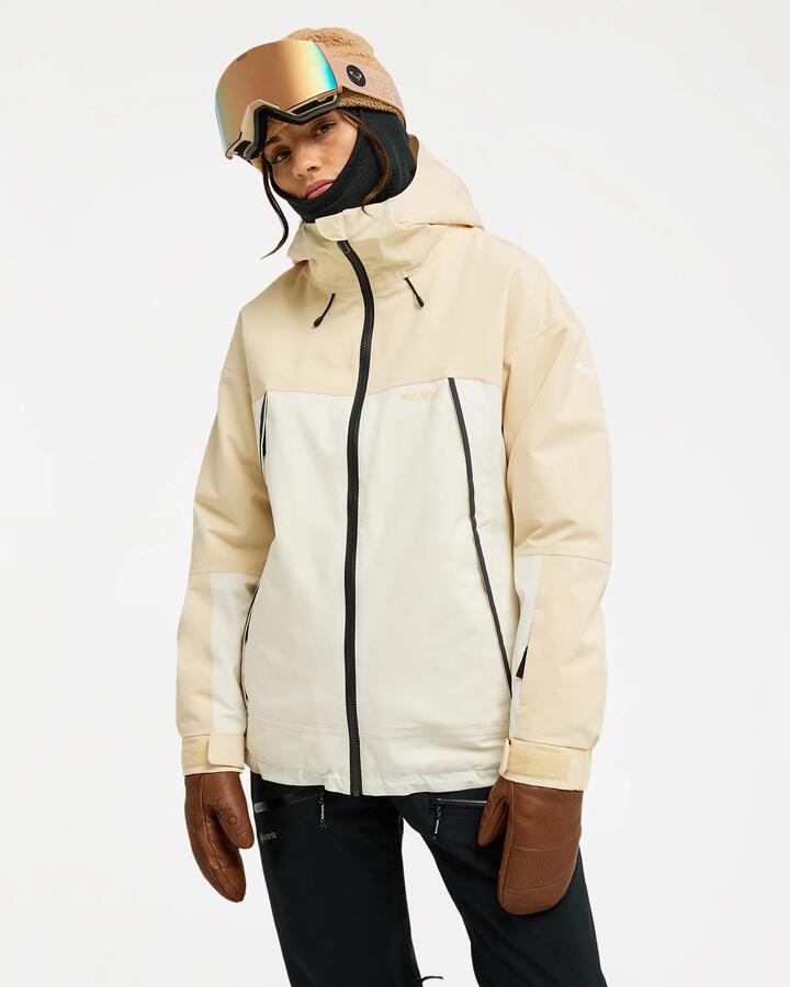 Image of Coats & Jackets. Product name - Roxy Womens 20K Ice Bounded Snow Jacket Biscotti in Biscotti colour by brand - Roxy