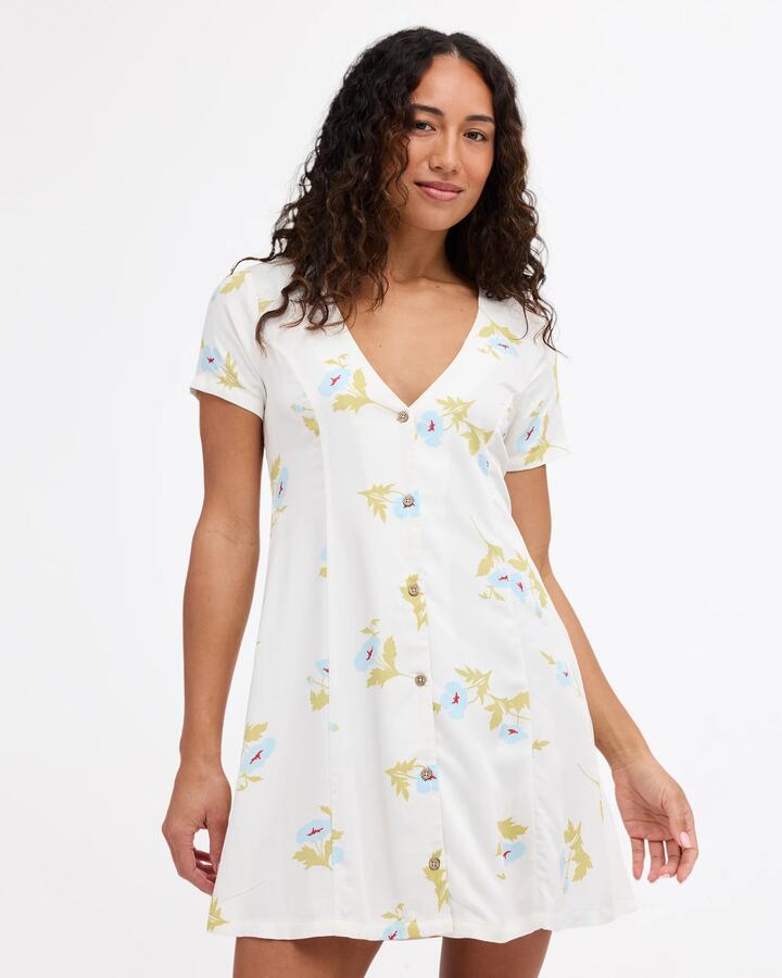 Image of Dresses. Product name - RVCA Womens Jade Mini Dress Cloud in Cloud colour by brand - RVCA