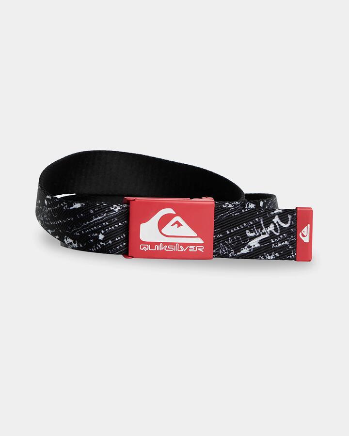 Image of Belts. Product name - Quiksilver Mens Principal Schwack Webbing Belt Black/White in Black/White colour by brand - Quiksilver
