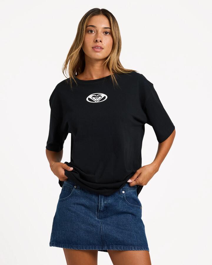 Image of T-Shirts. Product name - Roxy Womens Swell T-Shirt Black in Black colour by brand - Roxy