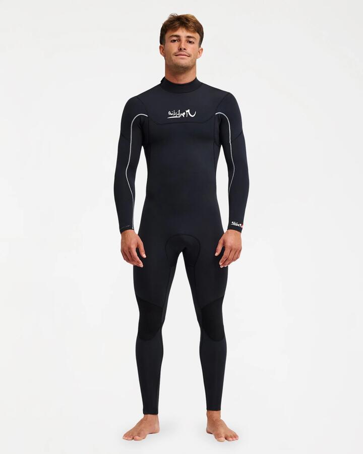 Image of Wetsuits. Product name - Quiksilver Mens Young Guns 3/2Mm Back Zip Wetsuit Black in Black colour by brand - Quiksilver