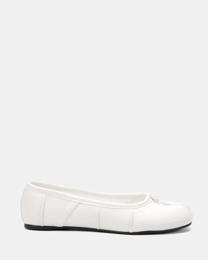 Image of Shoes. Product name - Concrete White Ballet Flats in Multi colour by brand - Novo