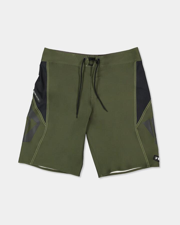 Image of Swimwear. Product name - Volcom Boys 8-16 Pro Stone Mod 21" Boardshorts Squadron Green in Squadron Green colour by brand - Volcom