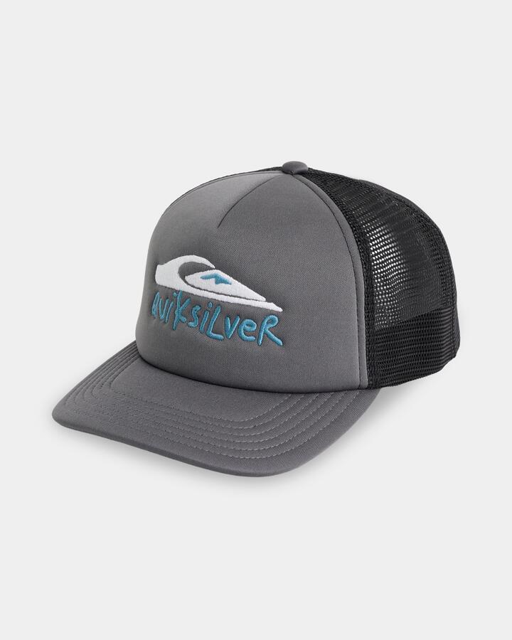 Image of Hats. Product name - Quiksilver Boys 8-16 Wax Heads Trucker Cap Iron Gate in Iron Gate colour by brand - Quiksilver