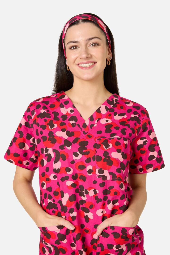 Image of Hats. Product name - Changing Spots Scrub Headband in Pink colour by brand - Gorman
