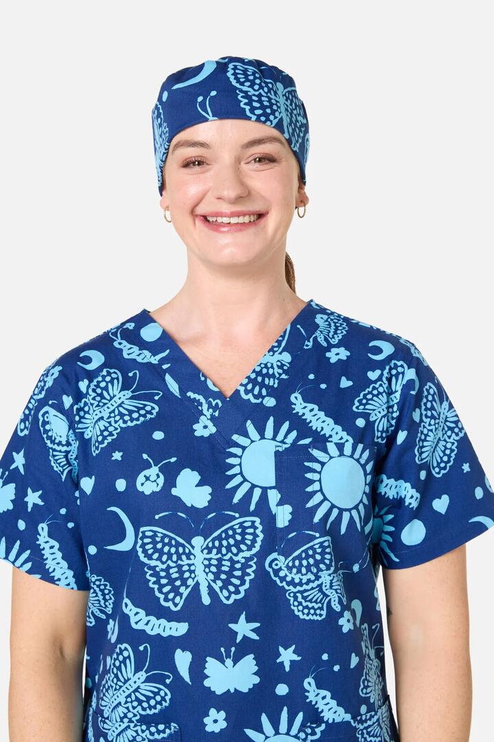 Image of Hats. Product name - Flora Fauna Scrub Hat in Blue colour by brand - Gorman