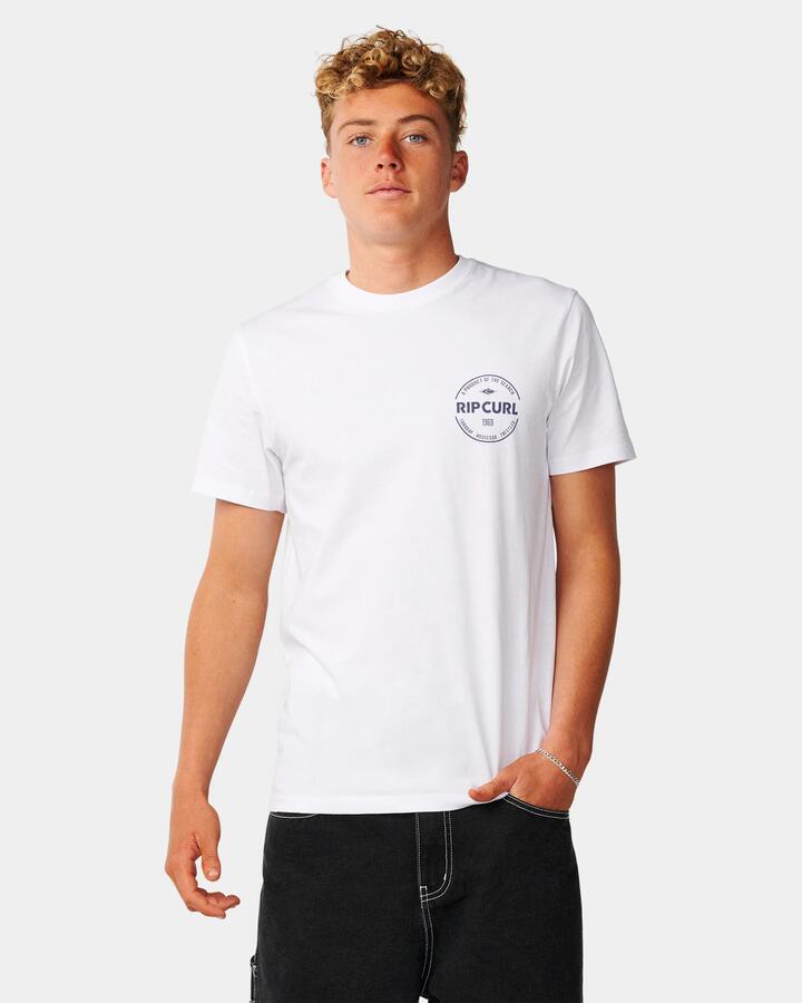 Image of T-Shirts. Product name - Rip Curl Mens Staple T-Shirt White in White colour by brand - Rip Curl