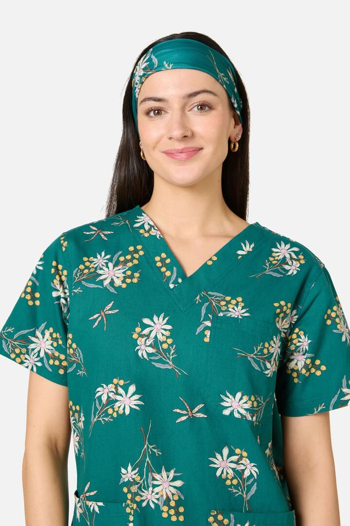 Image of Hair Accessories. Product name - Penny Native Scrub Headband in Green colour by brand - Scrubs With Love