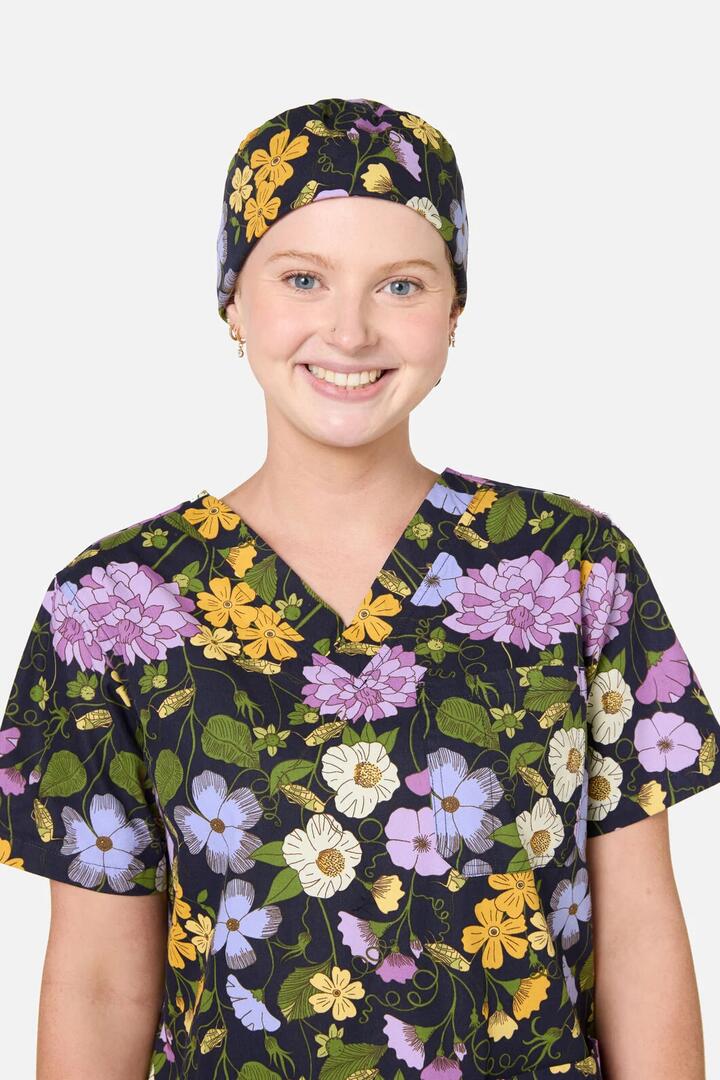 Image of Hats. Product name - Grasshopper Scrub Hat in Navy colour by brand - Scrubs With Love