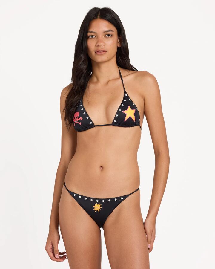 Image of Swimwear. Product name - Rvca Womens Dani Miller Halter Tri Bikini Top Rvca Black in Rvca Black colour by brand - Rvca