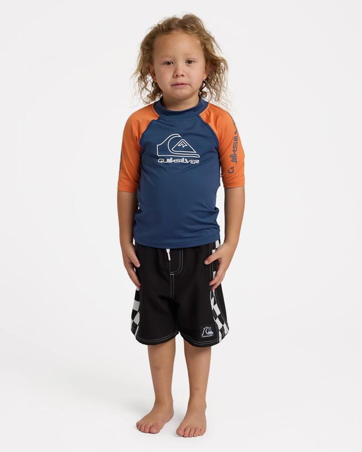 Image of Coats & Jackets. Product name - Quiksilver Boys 2-7 On Tour Rash Vest Jaffa Orange in Jaffa Orange colour by brand - Quiksilver