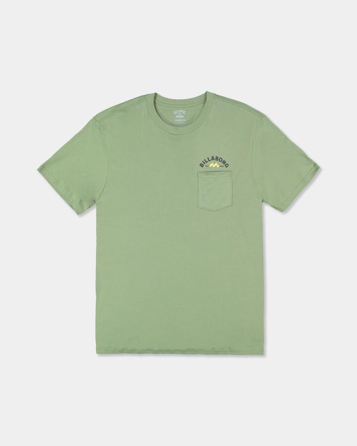 Image of T-Shirts. Product name - Billabong Mens Foundry Premium T-Shirt Hedge Green in Hedge Green colour by brand - Billabong