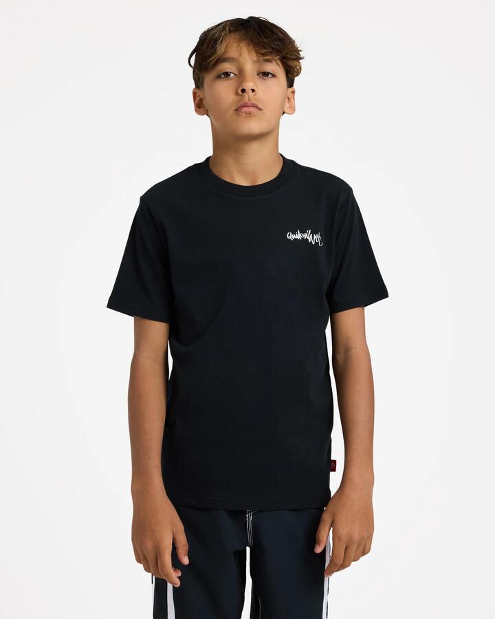Image of T-Shirts. Product name - Quiksilver Boys 8-16 Yg Spray T-Shirt Black in Black colour by brand - Quiksilver