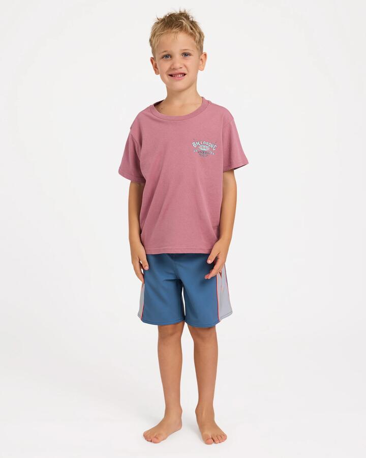 Image of T-Shirts. Product name - Billabong Boys 2-7 Groms Heritage Arch T-Shirt Red Dahlia in Red Dahlia colour by brand - Billabong
