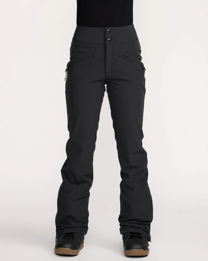 Image of a model wearing Pants. Product name - Volcom Battle Stretch Hr Pant Black in Black colour by brand - Volcom