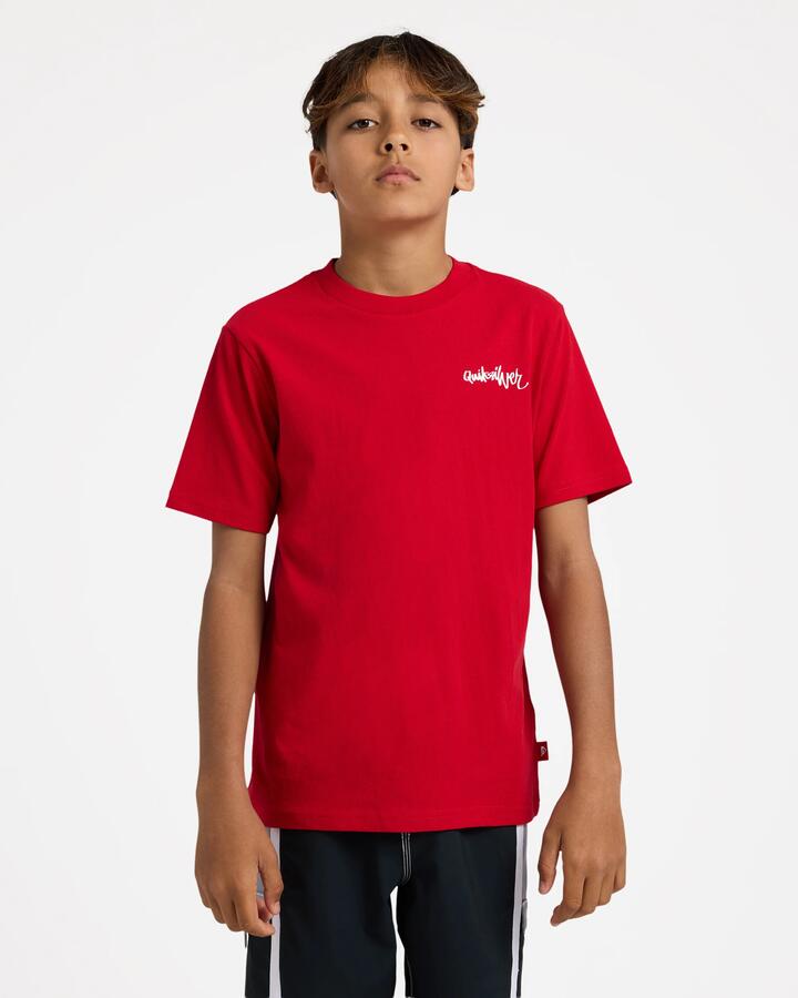 Image of T-Shirts. Product name - Quiksilver Boys 8-16 Yg Spray T-Shirt Salsa in Salsa colour by brand - Quiksilver