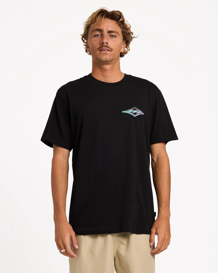 Image of T-Shirts. Product name - Billabong Mens Crayon Wave Premium T-Shirt Black in Black colour by brand - Billabong
