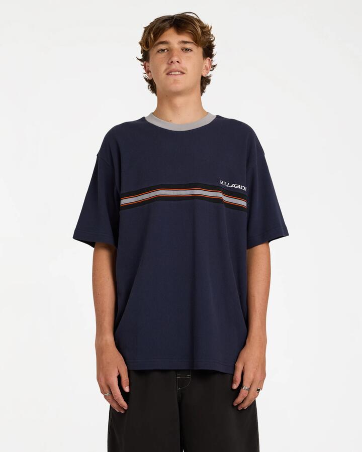 Image of T-Shirts. Product name - Billabong Mens Spec Ribbed T-Shirt Dusty Indigo in Dusty Indigo colour by brand - Billabong
