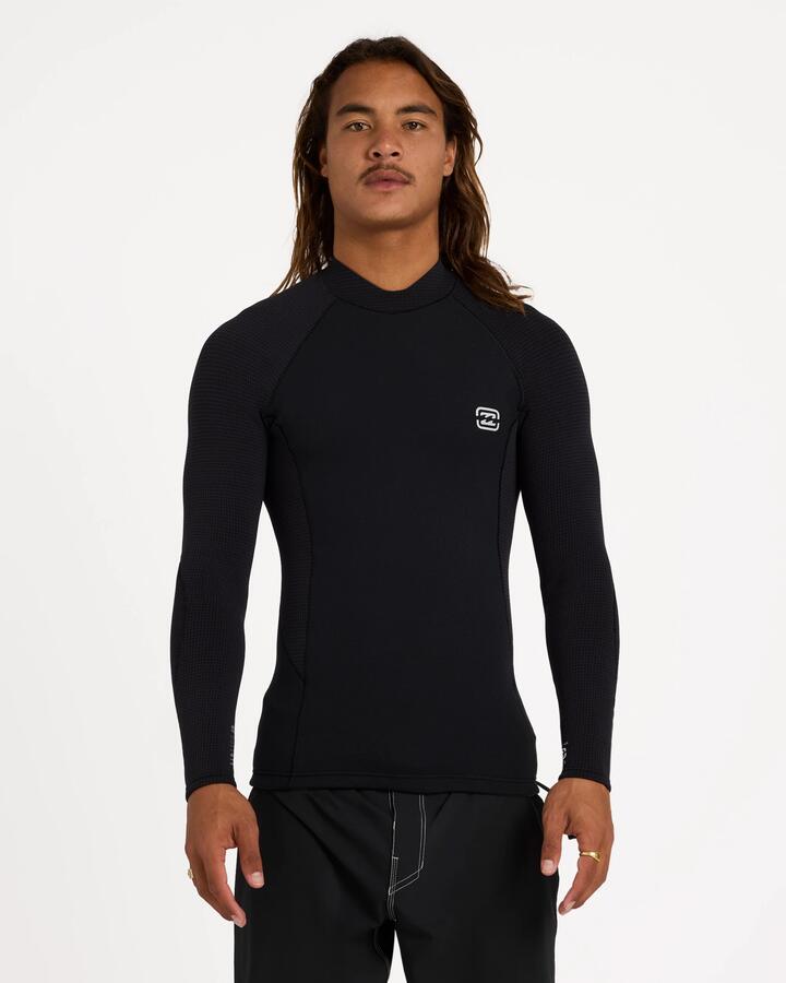 Image of Wetsuits. Product name - Billabong Mens 1/1 Furnace Revo Jacket Wetsuit Top Black in Black colour by brand - Billabong