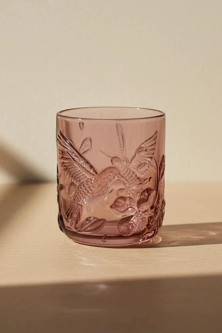Image of Kitchen & Dining. Product name - Dawn Pink Rainforest Glass Each in Pink colour by brand - Nel Lusso