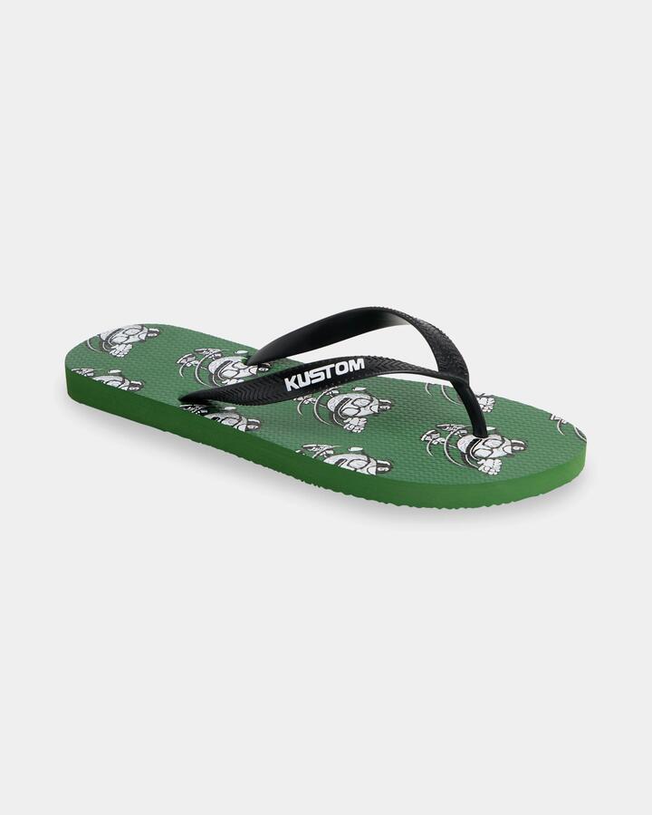 Image of Sandals. Product name - Kustom Mens Blend Base Sandals Black Green in Black Green colour by brand - Kustom