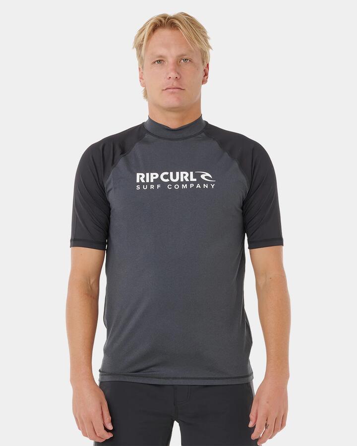 Image of Coats & Jackets. Product name - Rip Curl Mens Shock Upf Rash Vest Black Marle in Black Marle colour by brand - Rip Curl