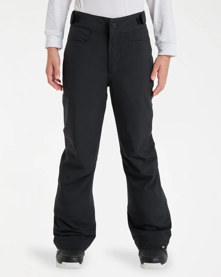 Image of a model wearing Pants. Product name - Roxy Girls 8-16 Backyard Girl Snow Pants True Black in True Black colour by brand - Roxy