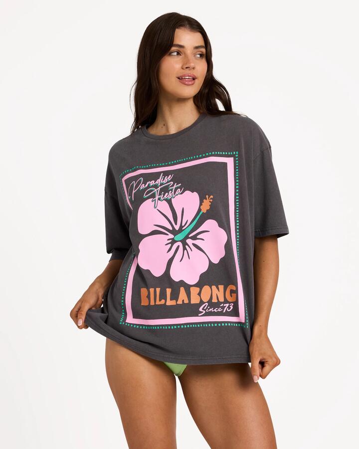 Image of T-Shirts. Product name - Billabong Womens Paradise Fiesta T-Shirt Off Black in Off Black colour by brand - Billabong