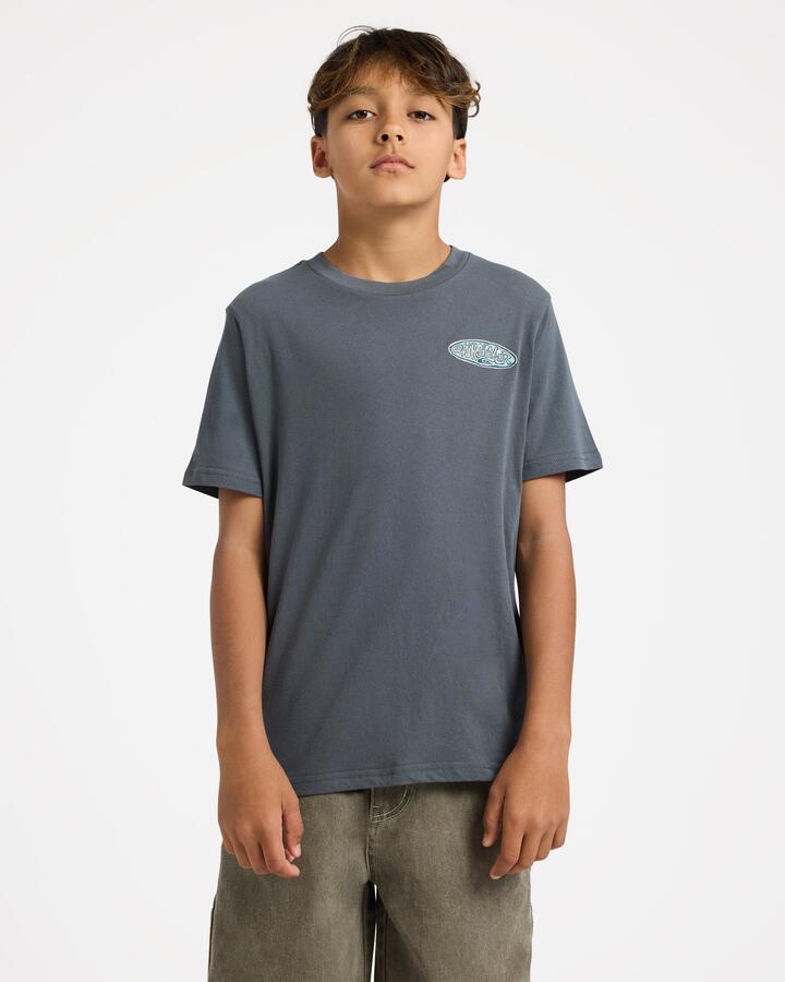 Image of T-Shirts. Product name - Quiksilver Boys 8-16 Tunnel Vision T-Shirt Iron Gate in Iron Gate colour by brand - Quiksilver
