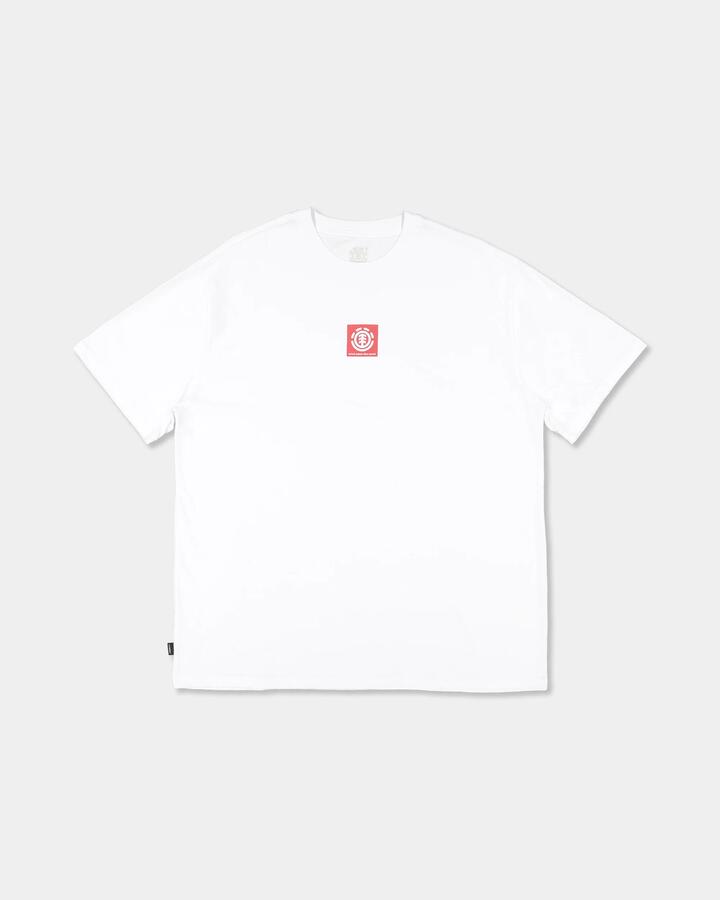 Image of T-Shirts. Product name - Element Mens Square Logo T-Shirt Optic White in Optic White colour by brand - Element