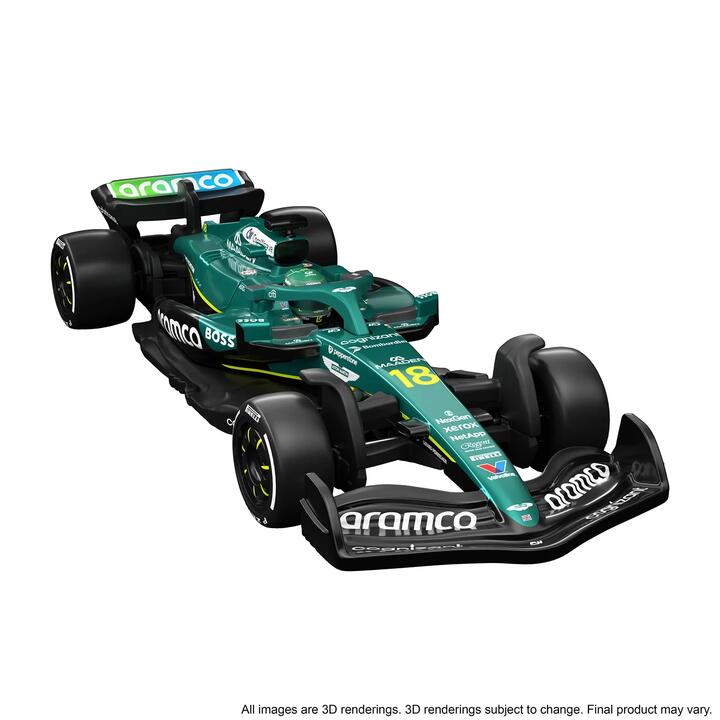 Image of Toy Cars. Product name - Hot Wheels Premium Collectible Aston Martin Aramco Formula One Team Car- Lance Stroll in colour by brand - Hot Wheels