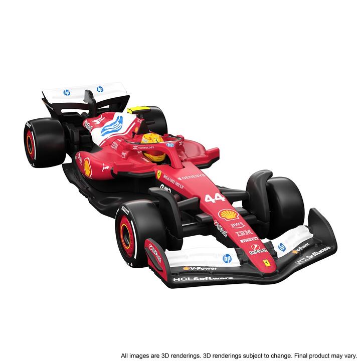Image of Toy Cars. Product name - Hot Wheels Premium Collectible Scuderia Ferrari HP Car Lewis Hamilton in colour by brand - Hot Wheels