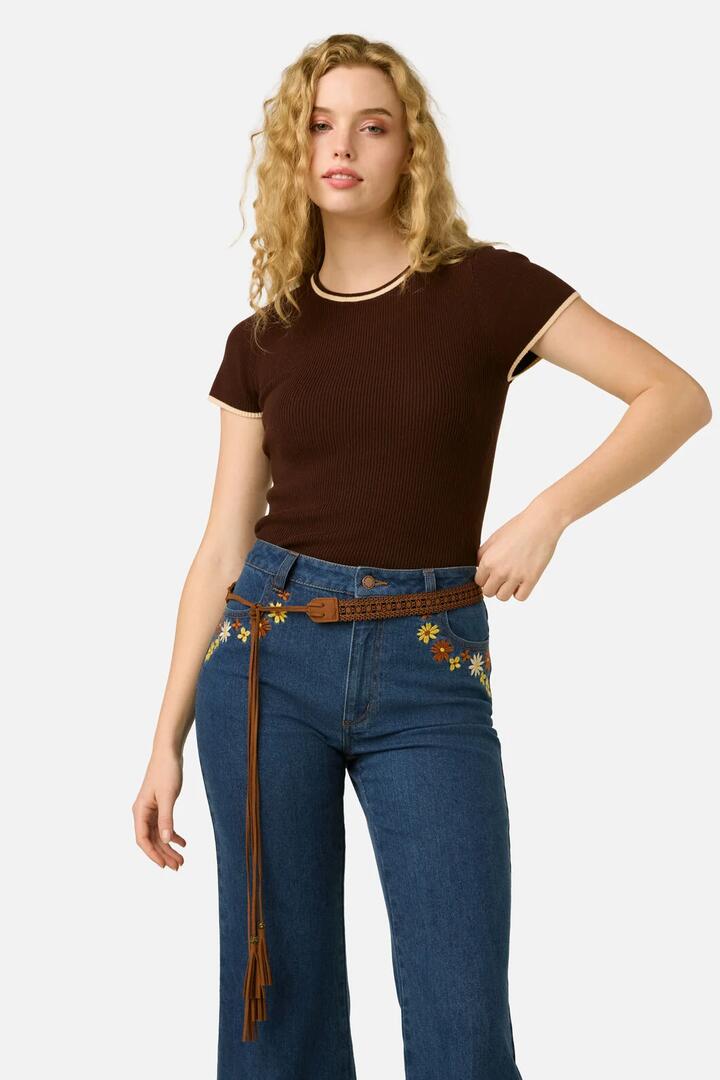 Image of Belts. Product name - Boho Tie Belt in Chocolate colour by brand - Princess Highway