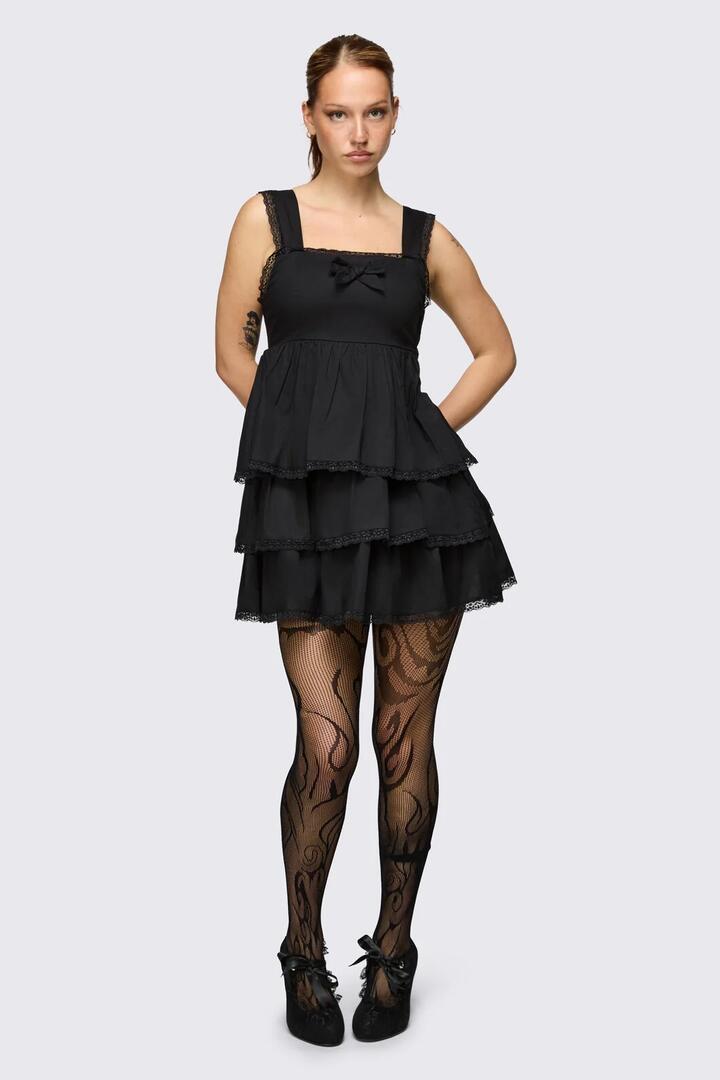 Image of Lingerie. Product name - Y2K Cyber Fishnet Tights in Black colour by brand - Dangerfield
