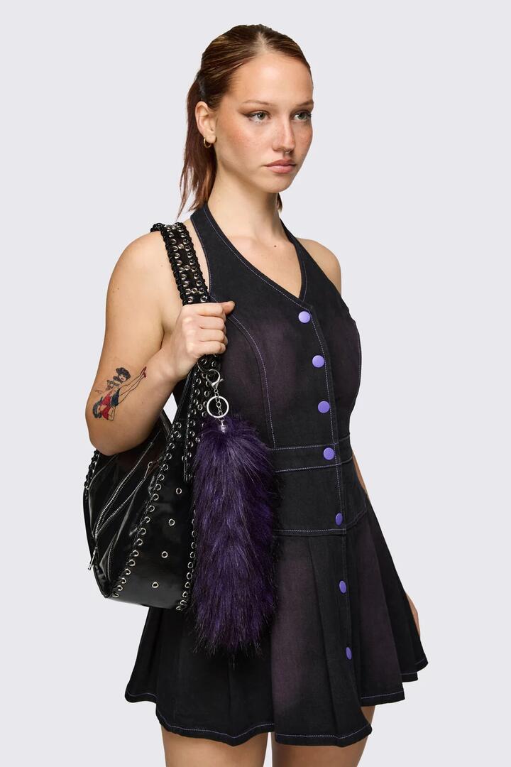 Image of Charms. Product name - Tail Bag Charm in Purple colour by brand - Black Friday