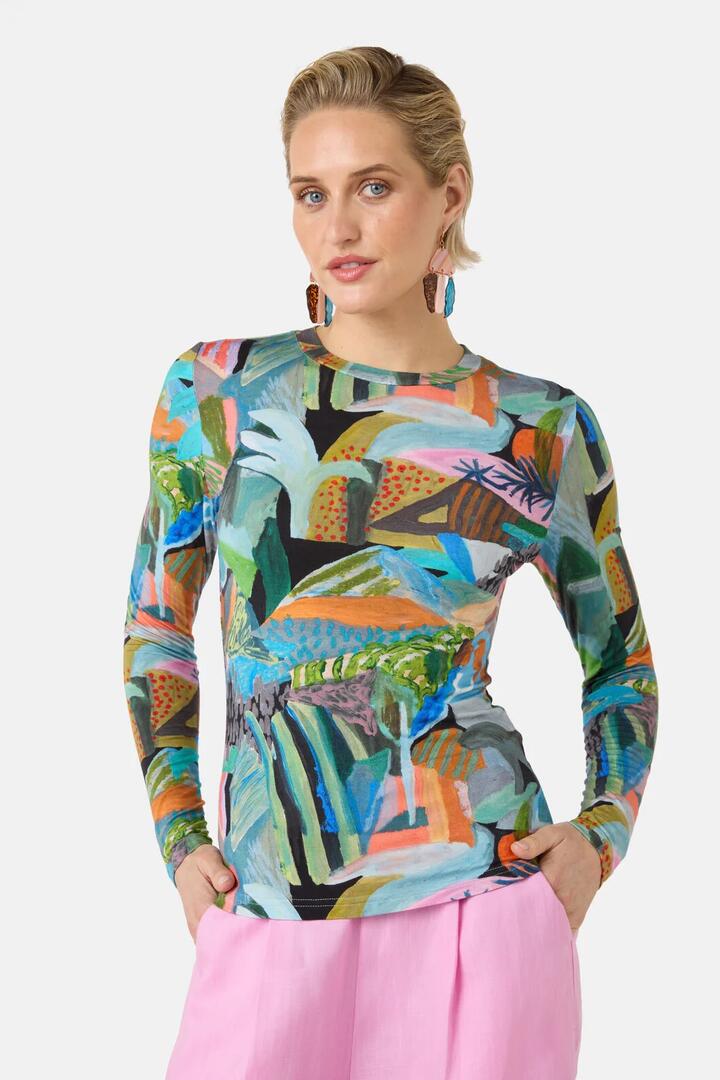Image of T-Shirts. Product name - Endless Horizon Long Sleeve Tee in Print colour by brand - Gorman