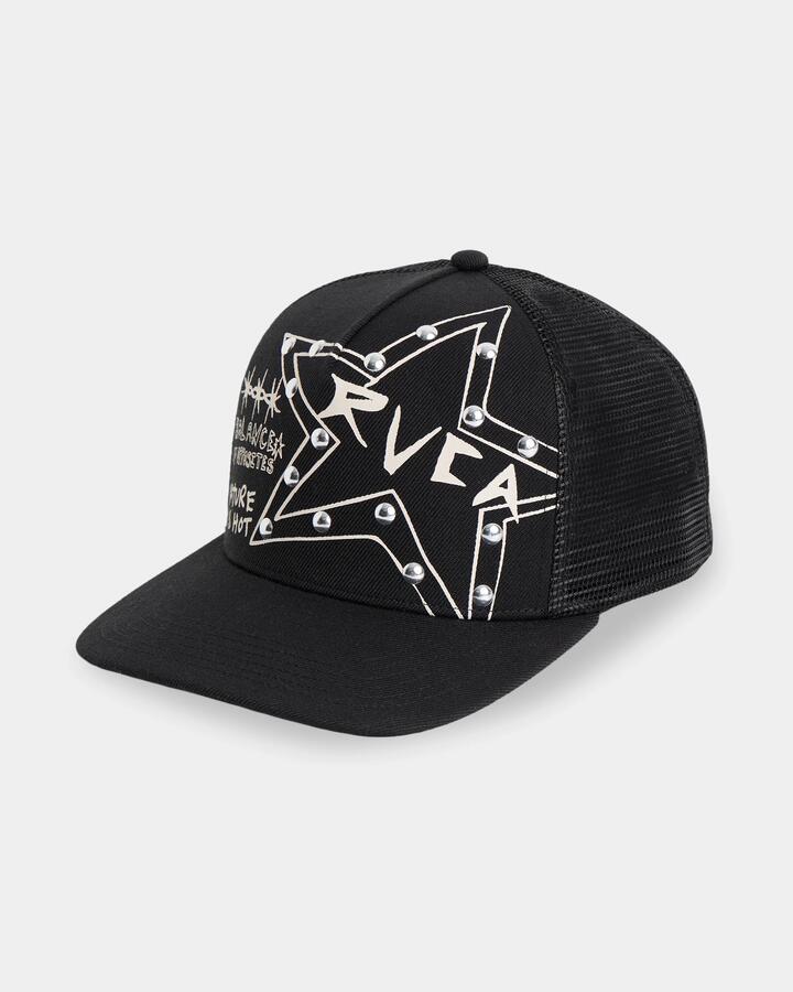 Image of Accessories. Product name - Rvca Womens Dani Miller Trucker Washed Black in Washed Black colour by brand - Rvca