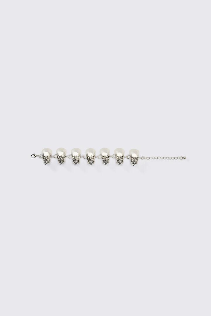 Image of Bracelets. Product name - Skulls Bracelet in Silver colour by brand - Black Friday