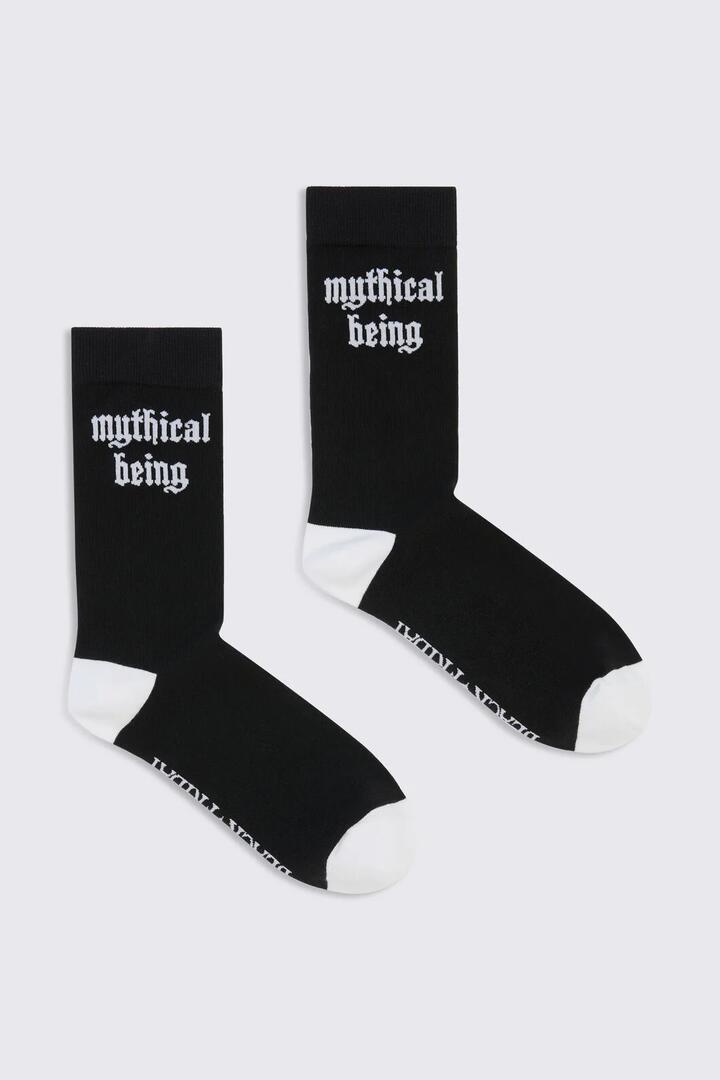 Image of Socks. Product name - Mythical Being Socks in Black colour by brand - Black Friday