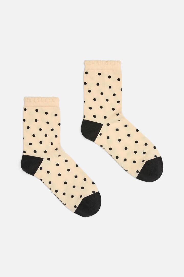 Image of Socks. Product name - Cream Kelly Spot Sock in Cream colour by brand - Princess Highway