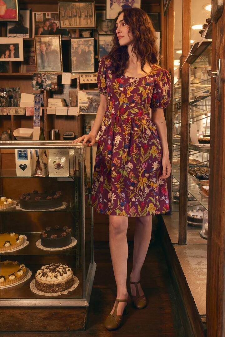 Image of Dresses. Product name - Fairy Wren Mini Dress in Plum colour by brand - Princess Highway