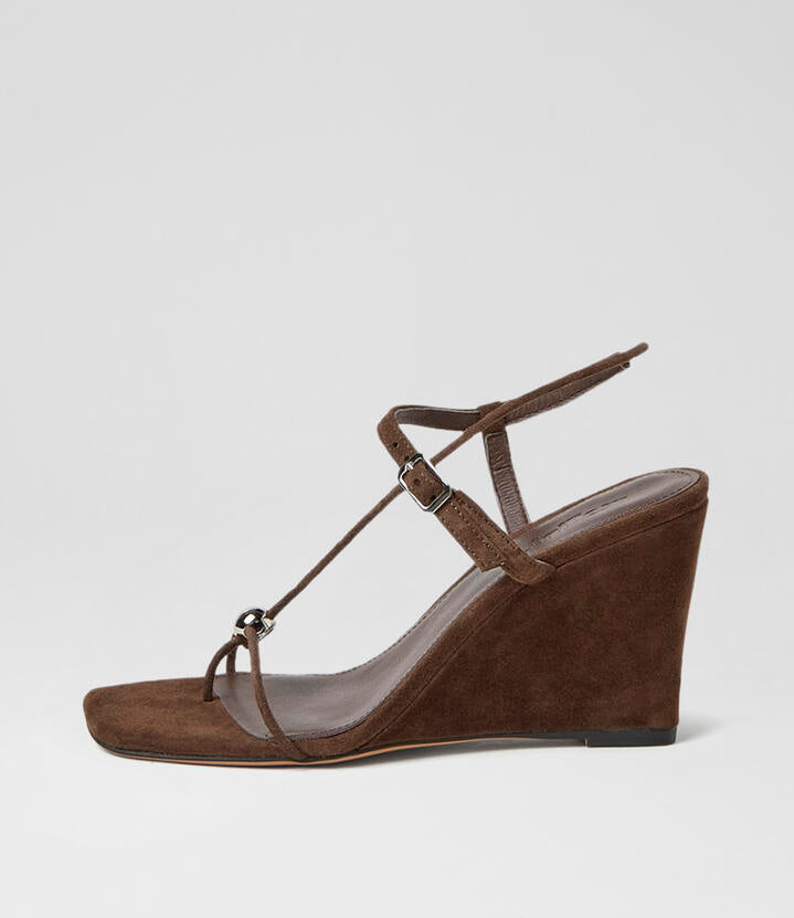 Image of Sandals. Product name - Agen Tiramisu Suede Sandals in Tiramisu colour by brand - MOLLINI