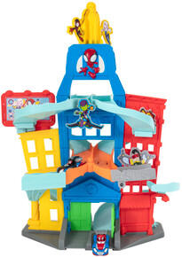 Image of Action Figures. Product name - Spidey and Amazing Friends Spidey Amazing Metals City Track Set in colour by brand - Toymate