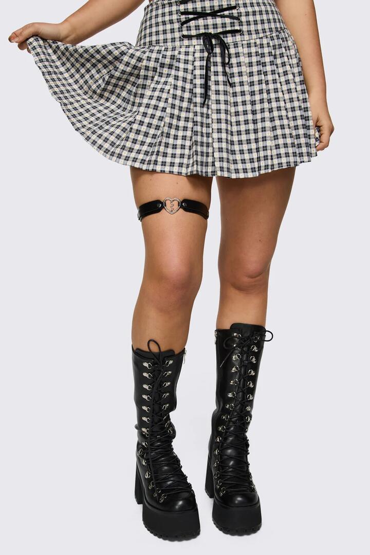 Image of Lingerie. Product name - Broken Heart Garter in Black colour by brand - Dangerfield
